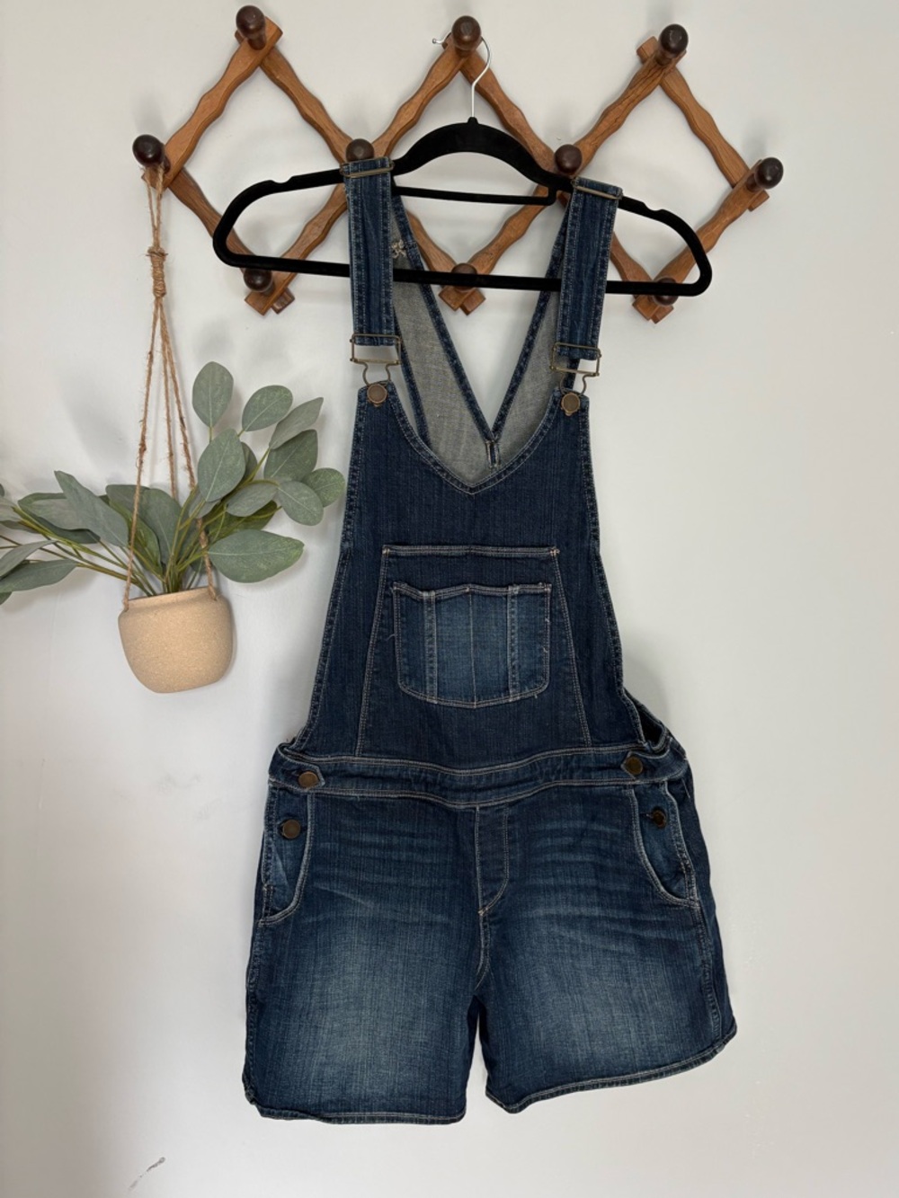 PAIGE Indigo Denim Short Overalls